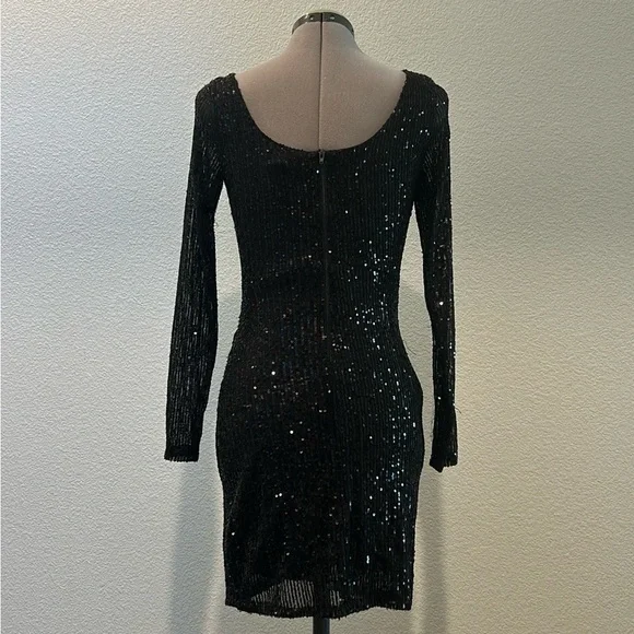 B.Smart Sequined Black Cocktail Dress. Size 3. - Picture 3 of 8